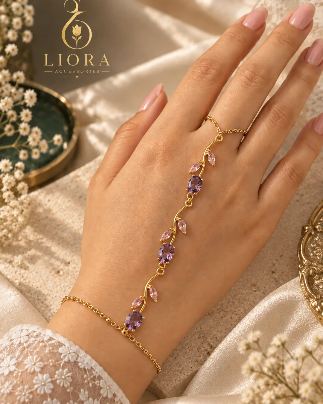 Amethyst Vine Hand Chain