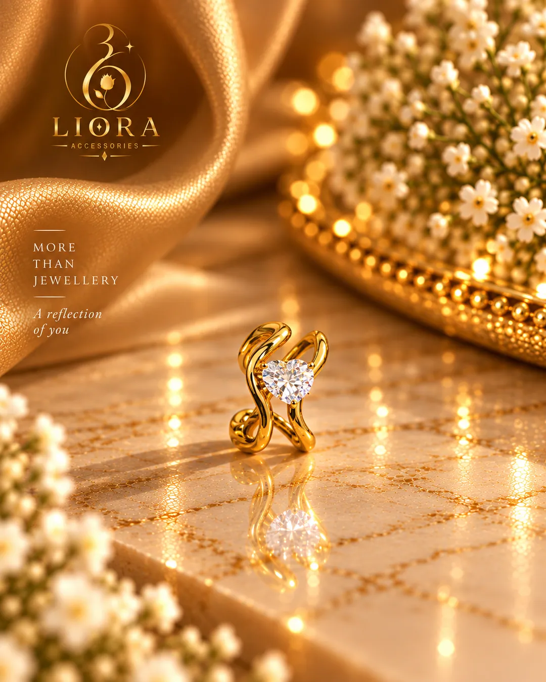 Curled Tail Solitaire Ring