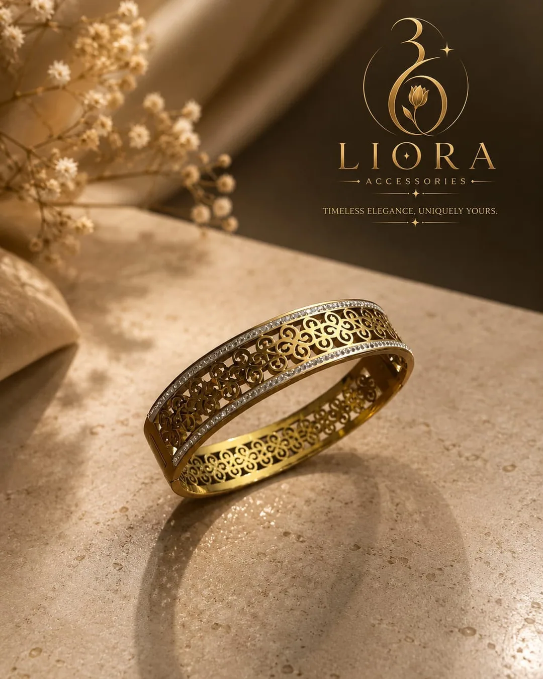 Filigree Crystal Bangle