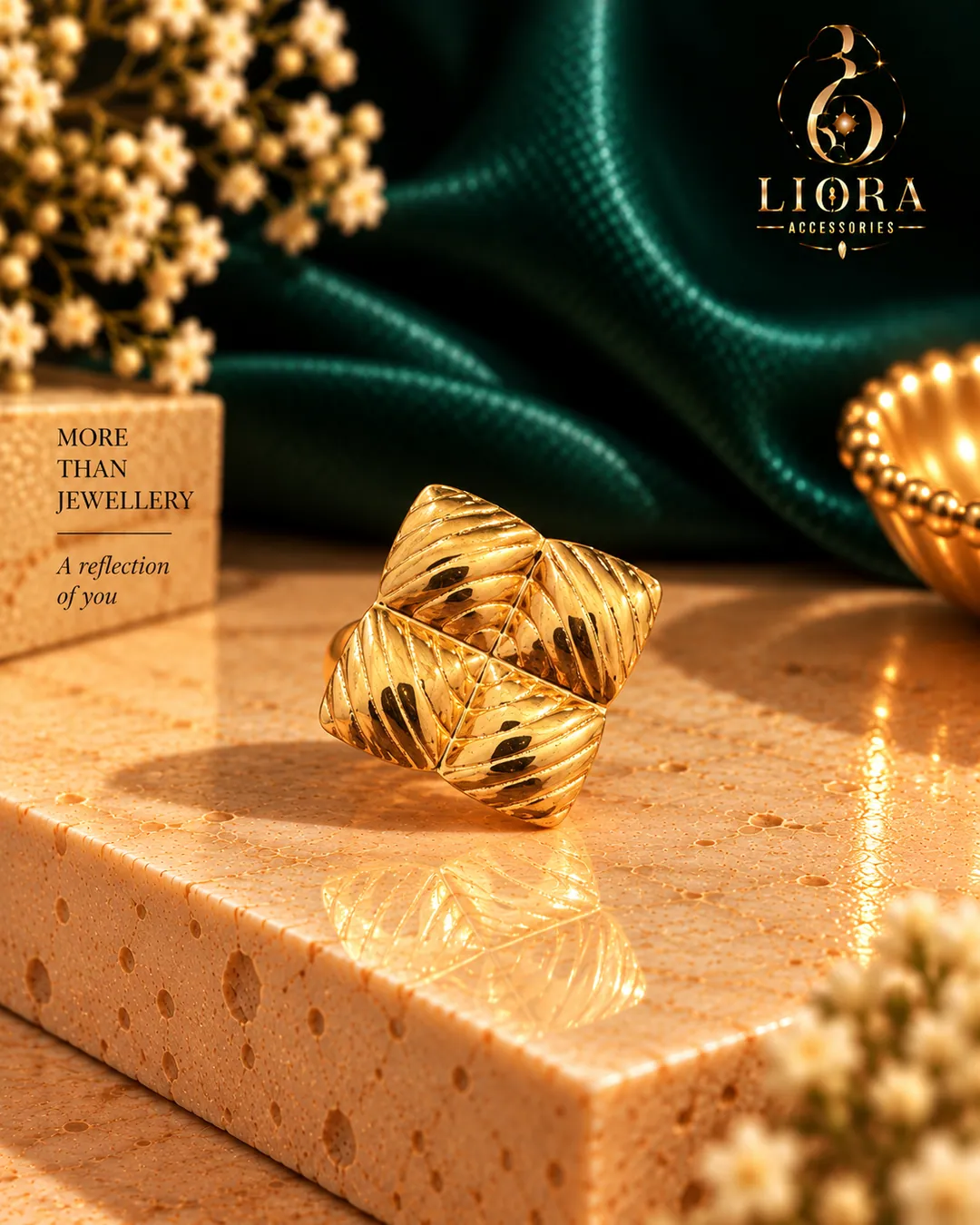 Gold Star Flower Ring