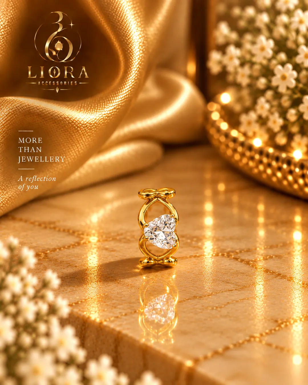 Infinity Loop Solitaire Ring
