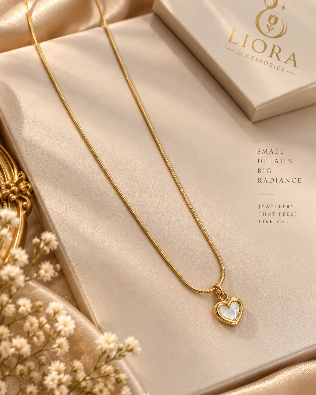 Pearl Heart Pendant Necklace