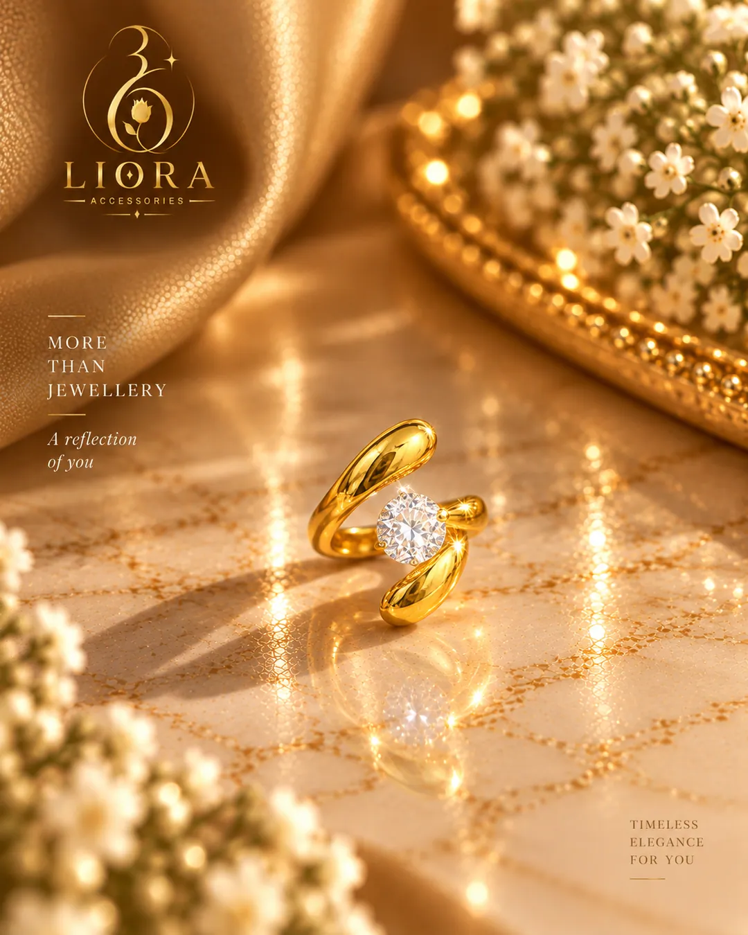 Petal Loop Solitaire Ring