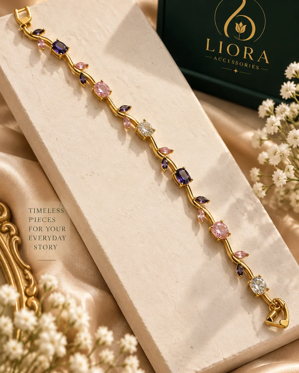 Purple Crystal Vine Bracelet