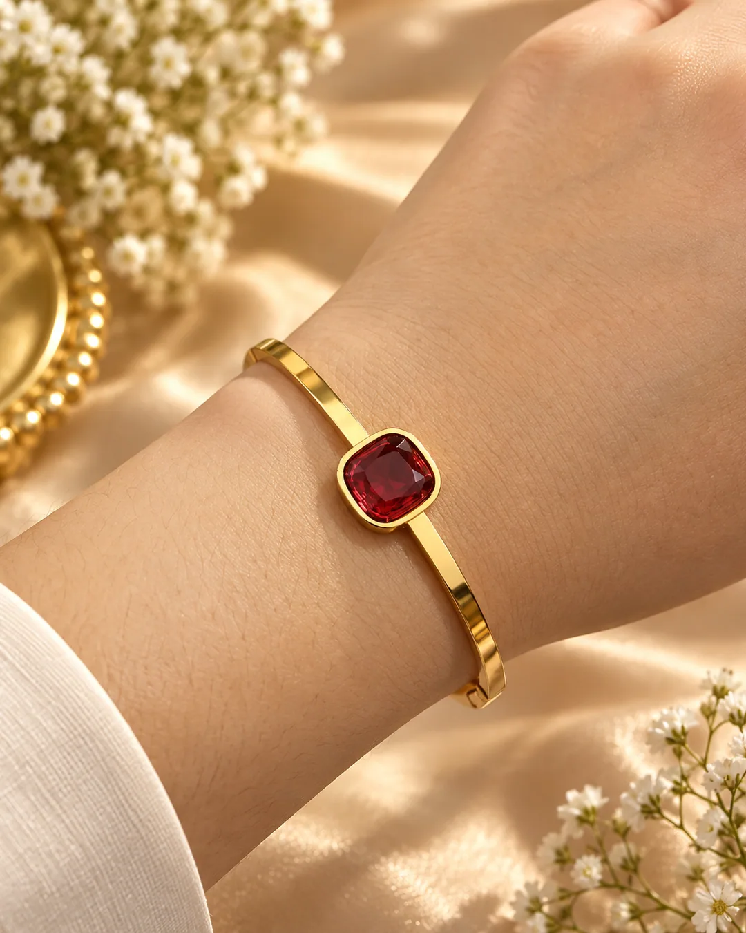 Ruby Bezel Bangle