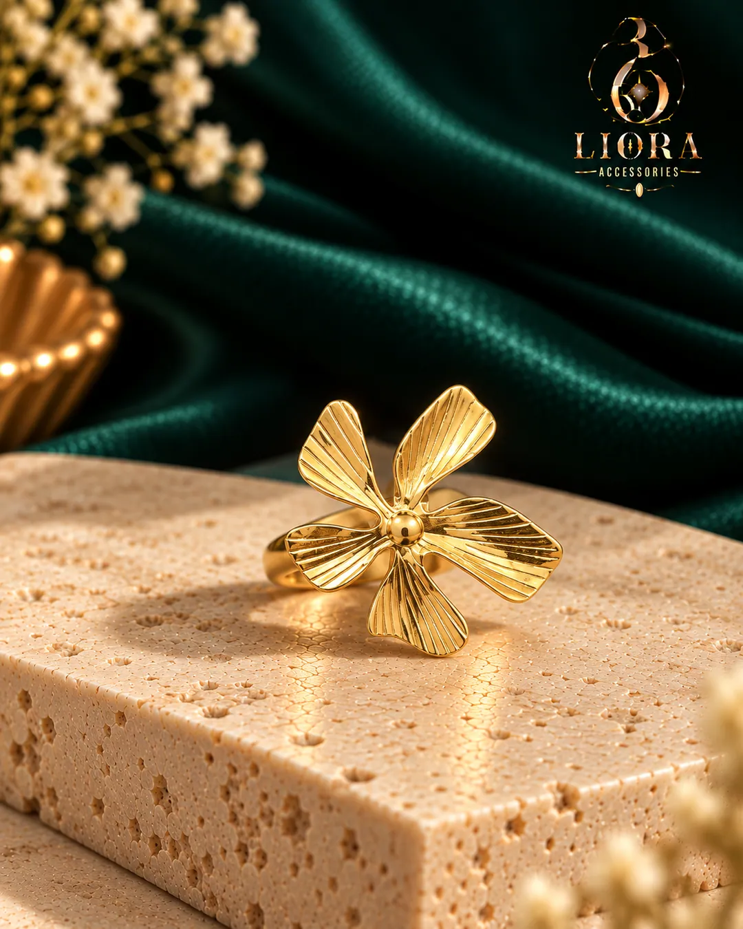 Ruffled Flower Ring