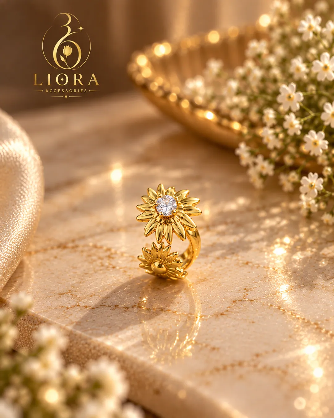 Sunflower Spike Ring