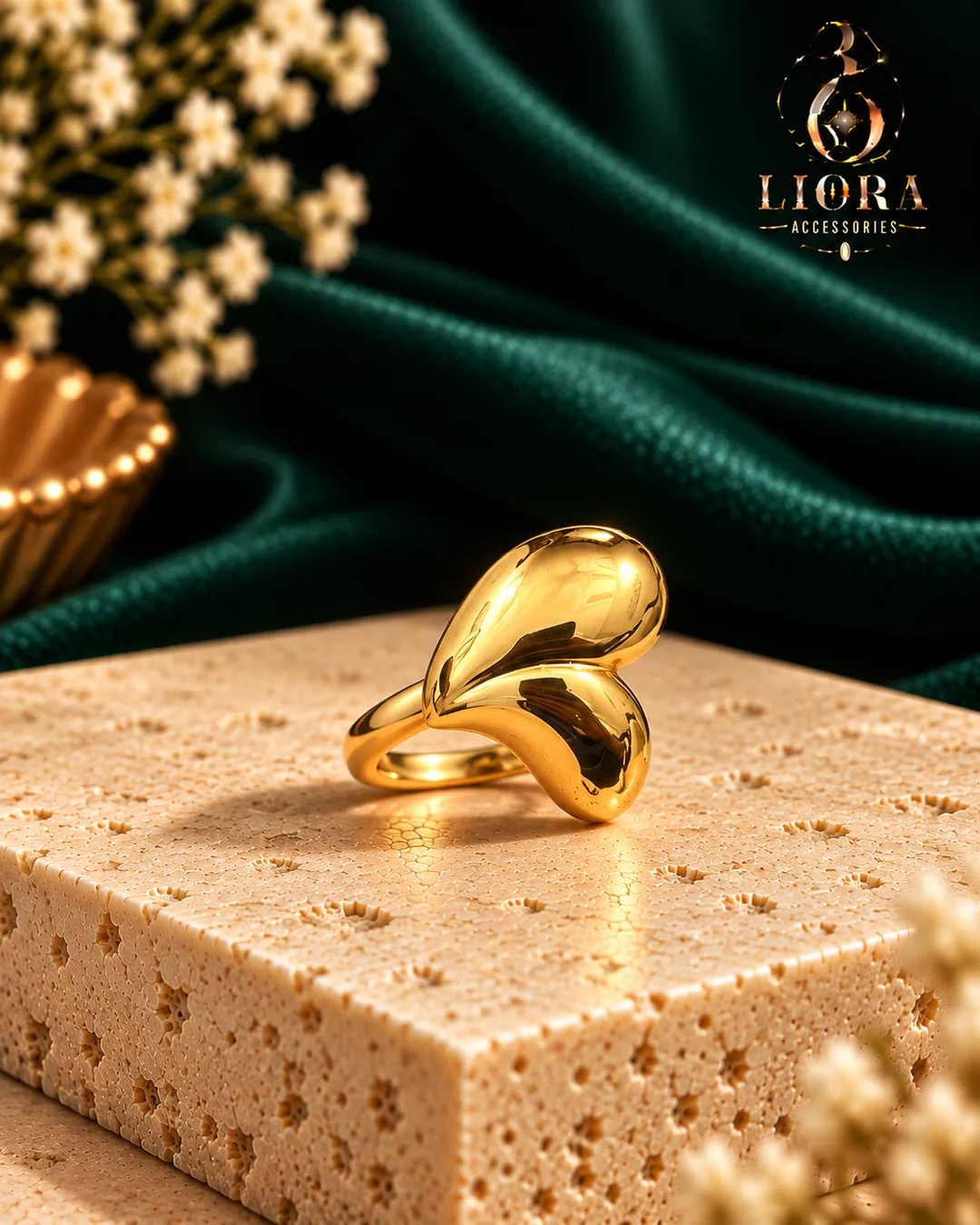 Teardrop Wave Ring