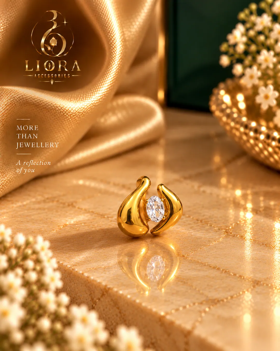 Teardrop Wrap Solitaire Ring