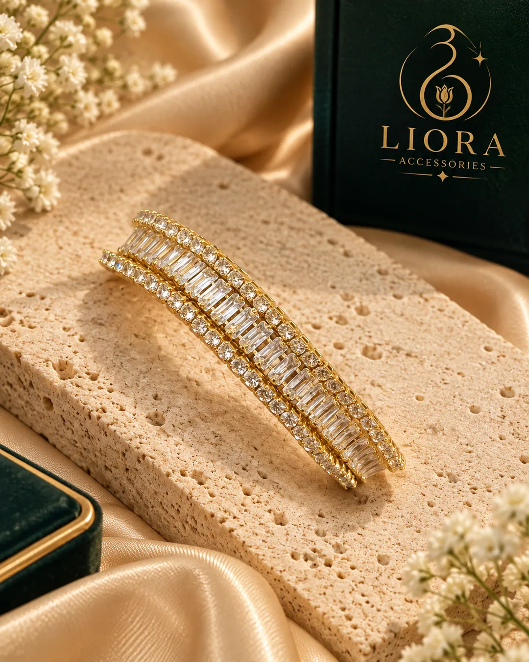 Triple Row Baguette Cuff